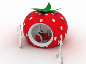 Pop-Up Inflatable Strawberry pod-Bitesize-StudioSouffle